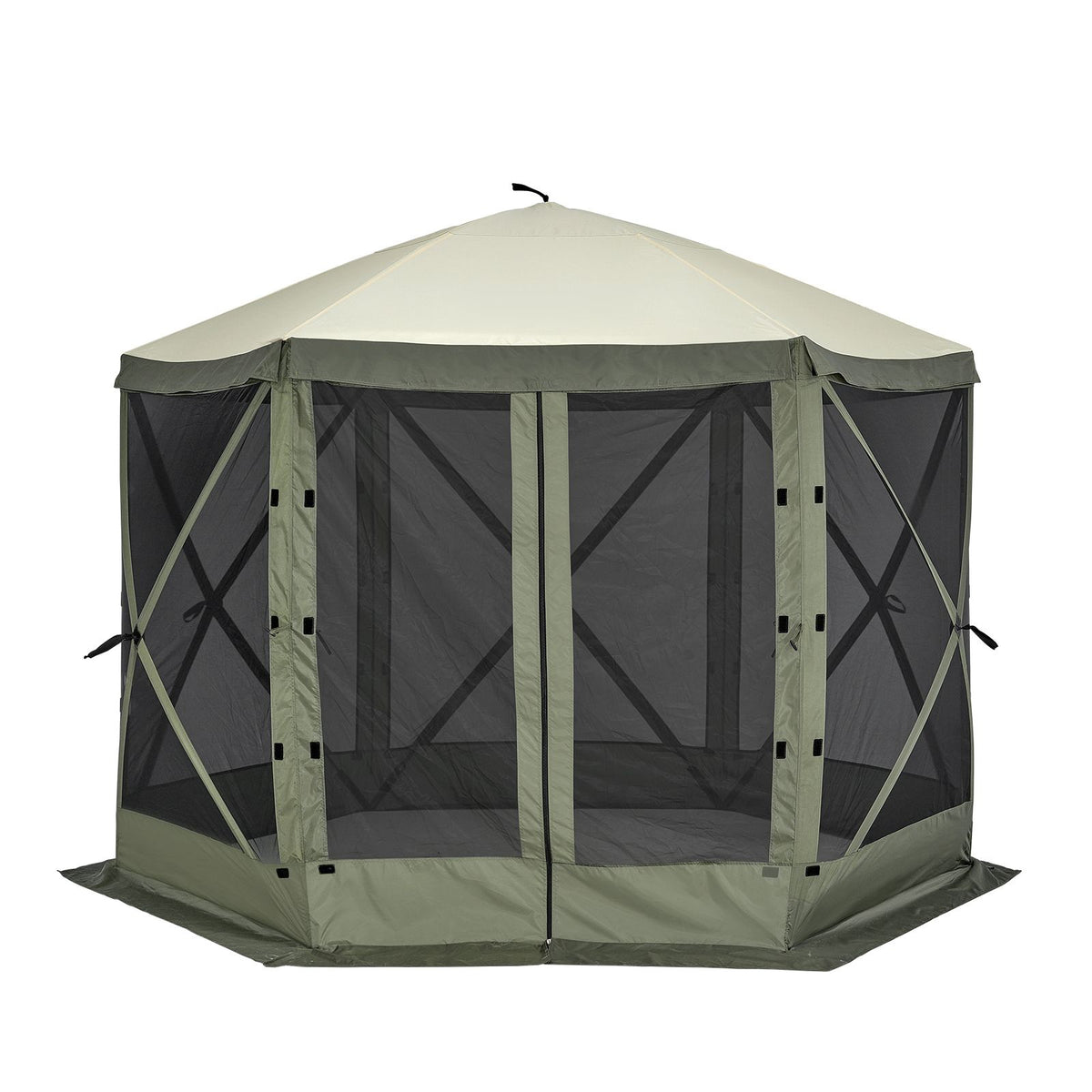 10x10FT Pop Up Screen Tent Gazebo with Mosquito Netting Privacy Cloths