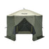Pop Up Gazebo Tent, Pop-Up Screen Tent 6 Sided Canopy Sun Shelter with 6 Removable Privacy Wind Cloths & Mesh Windows, 10x10FT Quick Set Screen Tent with Mosquito Netting, Army Green