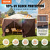Pop Up Gazebo Tent, Pop-Up Screen Tent 6 Sided Canopy Sun Shelter with 6 Removable Privacy Wind Cloths & Mesh Windows, 11.5x11.5FT Quick Set Screen Tent with Mosquito Netting, Brown