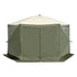 Pop Up Gazebo Tent, Pop-Up Screen Tent 6 Sided Canopy Sun Shelter with 6 Removable Privacy Wind Cloths & Mesh Windows, 12x12FT Quick Set Screen Tent with Mosquito Netting, Army Green