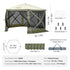 Pop Up Gazebo Tent, Pop-Up Screen Tent 6 Sided Canopy Sun Shelter with 6 Removable Privacy Wind Cloths & Mesh Windows, 12x12FT Quick Set Screen Tent with Mosquito Netting, Army Green