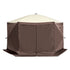 Pop Up Gazebo Tent, Pop-Up Screen Tent 6 Sided Canopy Sun Shelter with 6 Removable Privacy Wind Cloths & Mesh Windows, 12.5x12.5FT Quick Set Screen Tent with Mosquito Netting, Brown