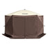 Pop Up Gazebo Tent, Pop-Up Screen Tent 6 Sided Canopy Sun Shelter with 6 Removable Privacy Wind Cloths & Mesh Windows, 12.5x12.5FT Quick Set Screen Tent with Mosquito Netting, Brown