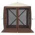 Pop Up Gazebo Tent, Pop-Up Screen Tent 4 Sided Canopy Sun Shelter with 4 Removable Privacy Wind Cloths & Mesh Windows, 6x6FT Quick Set Screen Tent with Mosquito Netting, Brown