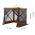 Pop Up Gazebo Tent, Pop-Up Screen Tent 4 Sided Canopy Sun Shelter with 4 Removable Privacy Wind Cloths & Mesh Windows, 6x6FT Quick Set Screen Tent with Mosquito Netting, Brown