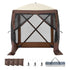 Pop Up Gazebo Tent, Pop-Up Screen Tent 4 Sided Canopy Sun Shelter with 4 Removable Privacy Wind Cloths & Mesh Windows, 6x6FT Quick Set Screen Tent with Mosquito Netting, Brown