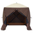 Pop Up Gazebo Tent, Pop-Up Screen Tent 4 Sided Canopy Sun Shelter with 4 Removable Privacy Wind Cloths & Mesh Windows, 6x6FT Quick Set Screen Tent with Mosquito Netting, Brown