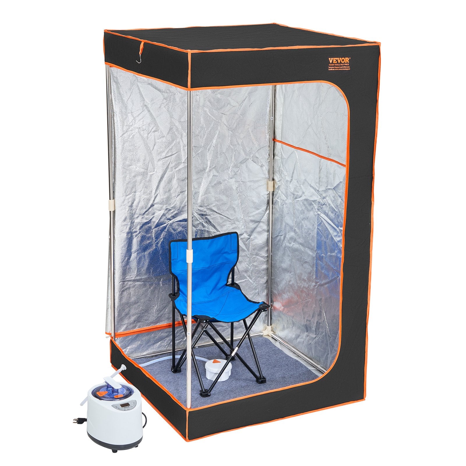 Portable Steam Sauna Tent Full Size 1000W Personal Sauna Blanket W/ Chair, 880 x 880 x 1600 mm