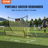 Soccer Trainer, 2-IN-1 Portable Soccer Rebounder Net, Iron Soccer Practice Equipment, Sports Football Rebounder Wall with Portable Bag, Perfect for Team Solo Training, Passing, Volley