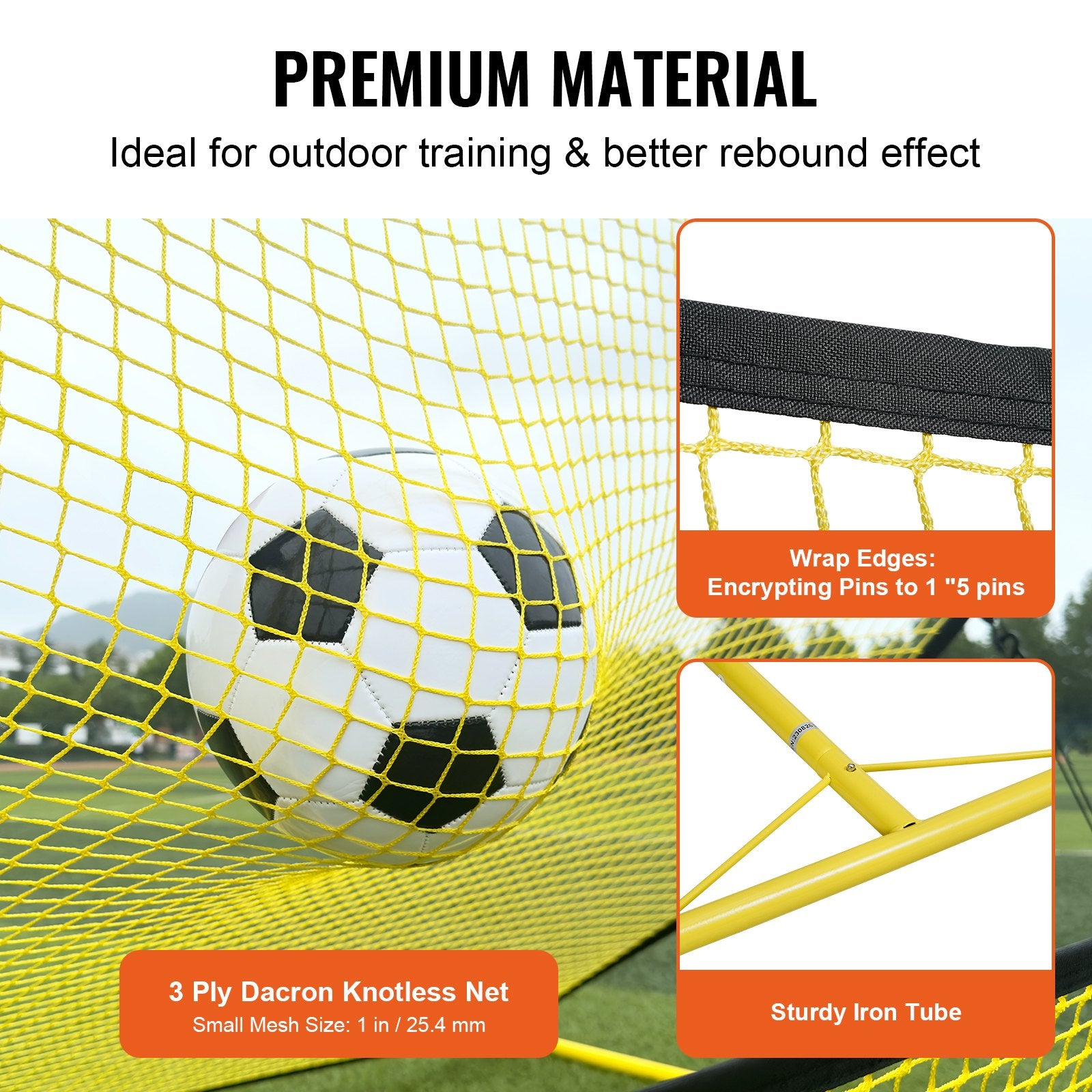 Soccer Trainer, 2-IN-1 Portable Soccer Rebounder Net, Iron Soccer Practice Equipment, Sports Football Rebounder Wall with Portable Bag, Perfect for Team Solo Training, Passing, Volley
