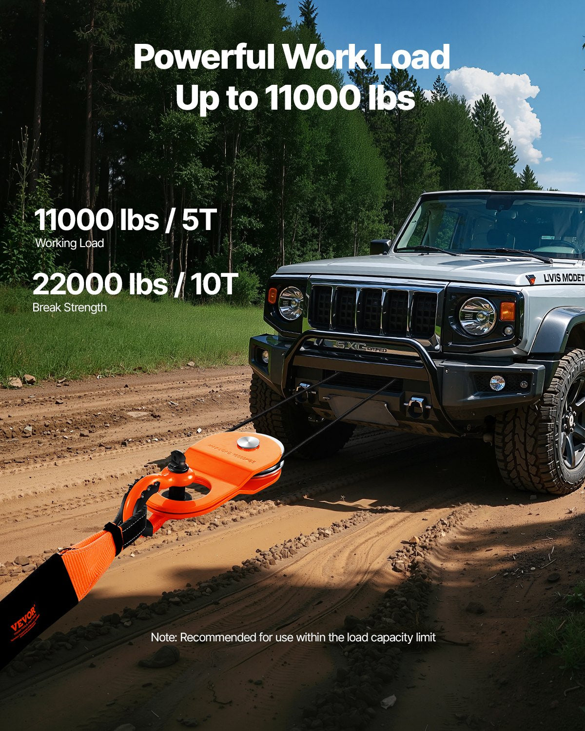 10 Ton Recovery Winch Snatch Block 22,000 lbs Capacity Off Road ATV UTV