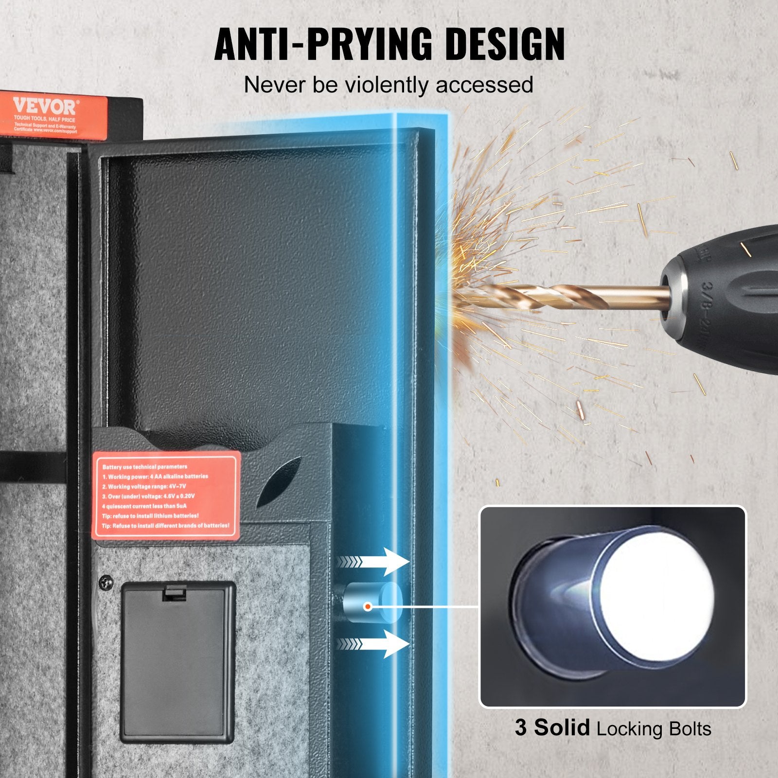 Gun Safe Rifle Safe with Digital Keypad & Lock for 3 Rifles and 4 Pistols