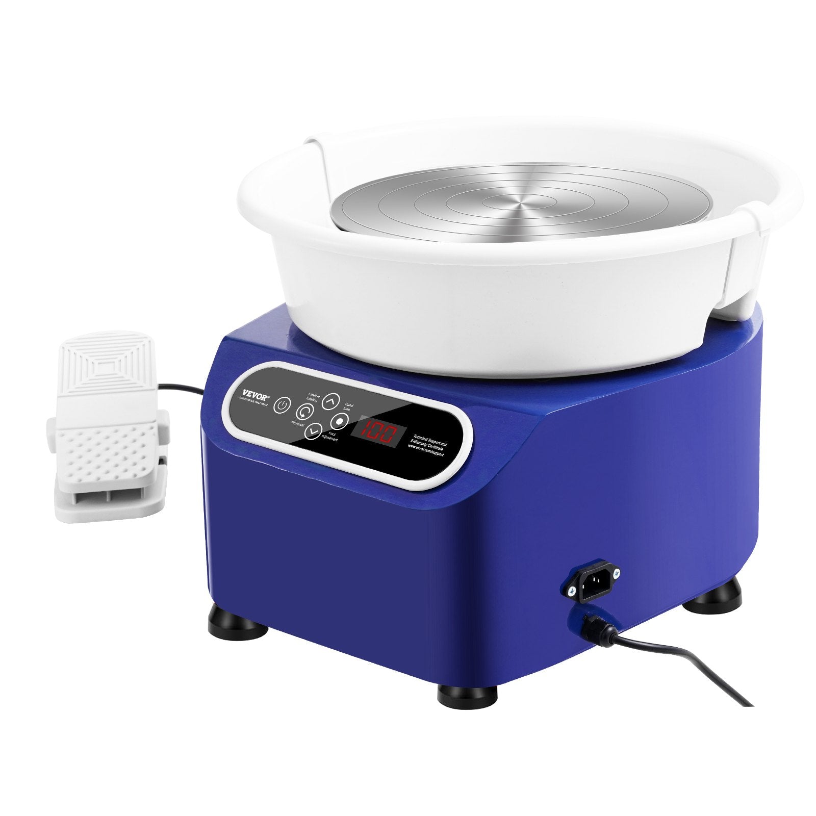 Pottery Wheel, 10 inch Pottery Forming Machine, 350W Electric Wheel for Pottery with Foot Pedal and LCD Touch Screen, Direct Drive Ceramic Wheel with Shaping Tools for DIY Art Craft, Blue