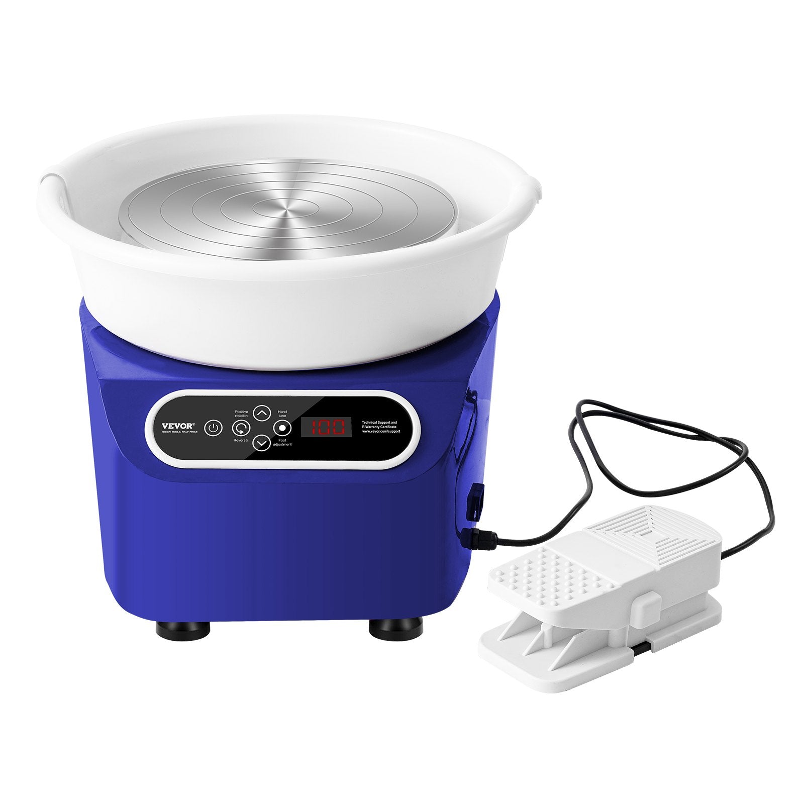 Pottery Wheel, 10 inch Pottery Forming Machine, 350W Electric Wheel for Pottery with Foot Pedal and LCD Touch Screen, Direct Drive Ceramic Wheel with Shaping Tools for DIY Art Craft, Blue