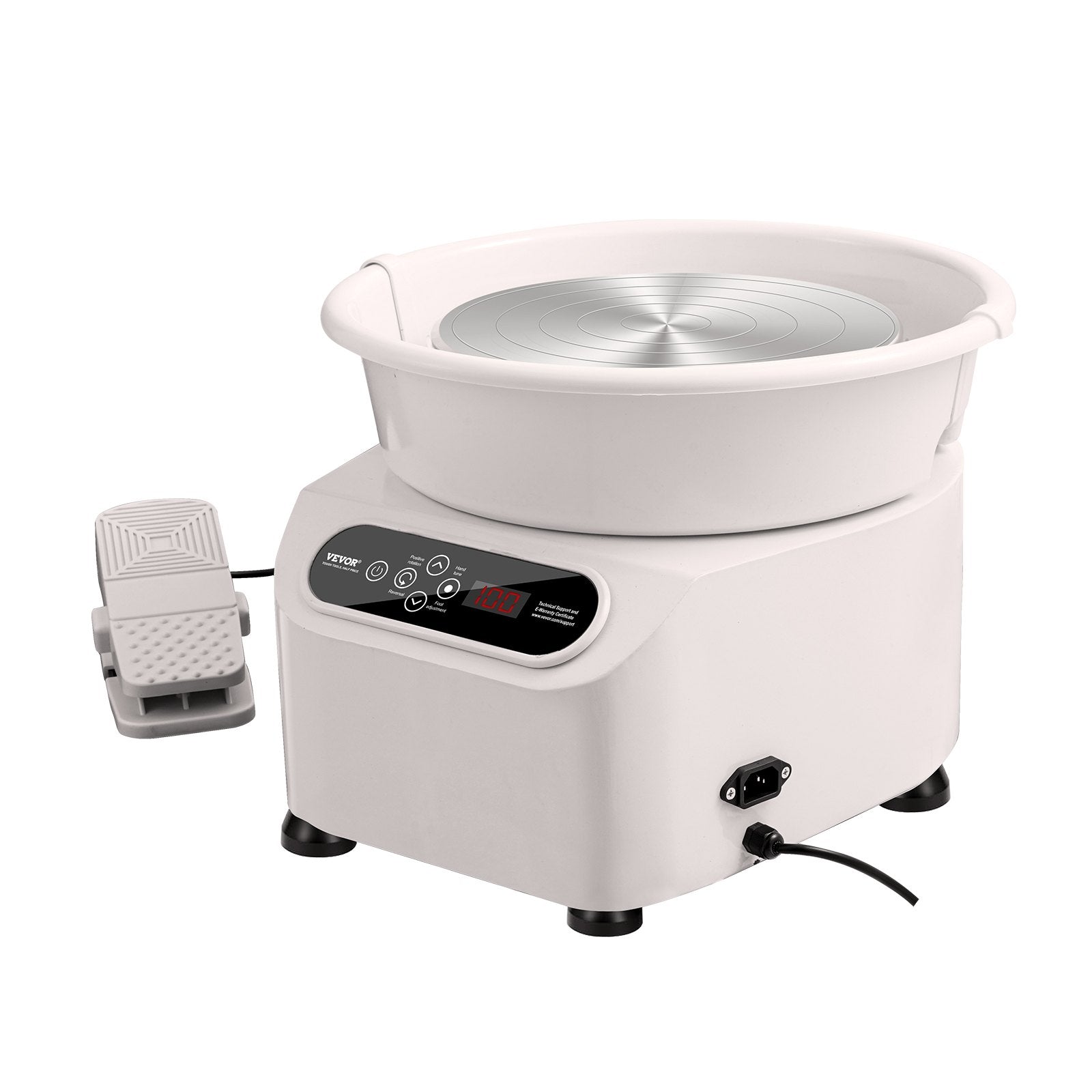 VEVOR Pottery Wheel, 11 inch Pottery Forming Machine, 350W Electric Wheel for Pottery with Foot Pedal and LCD Touch Screen, Direct Drive Ceramic Wheel with Shaping Tools for DIY Art Craft, White