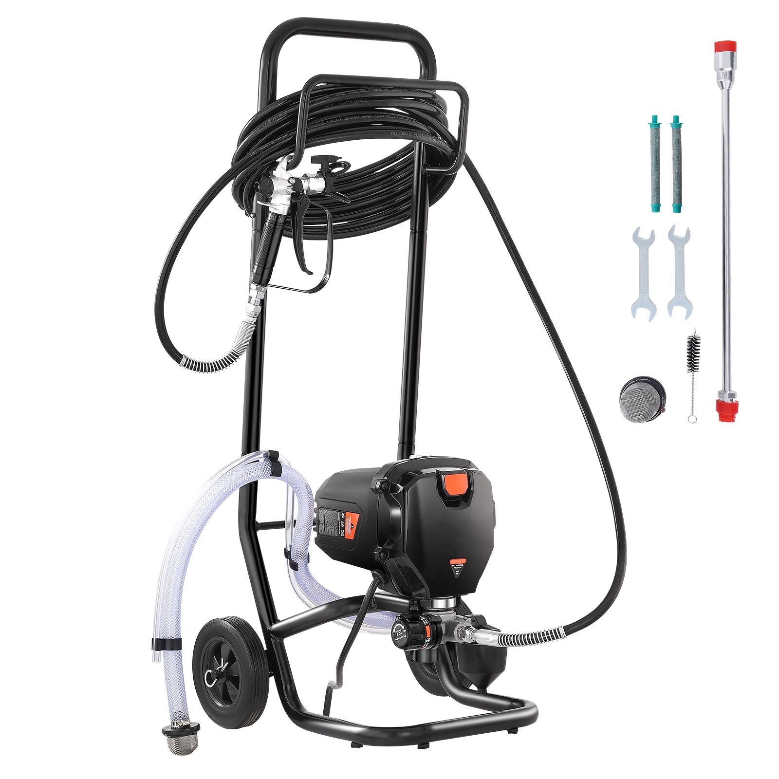 Stand Airless Paint Sprayer, 750W 3000PSI High Efficiency Electric Airless Sprayer With Cart, Fine And Even Painting Effect, Paint Sprayers for Home Interior and Exterior Furniture and Fences