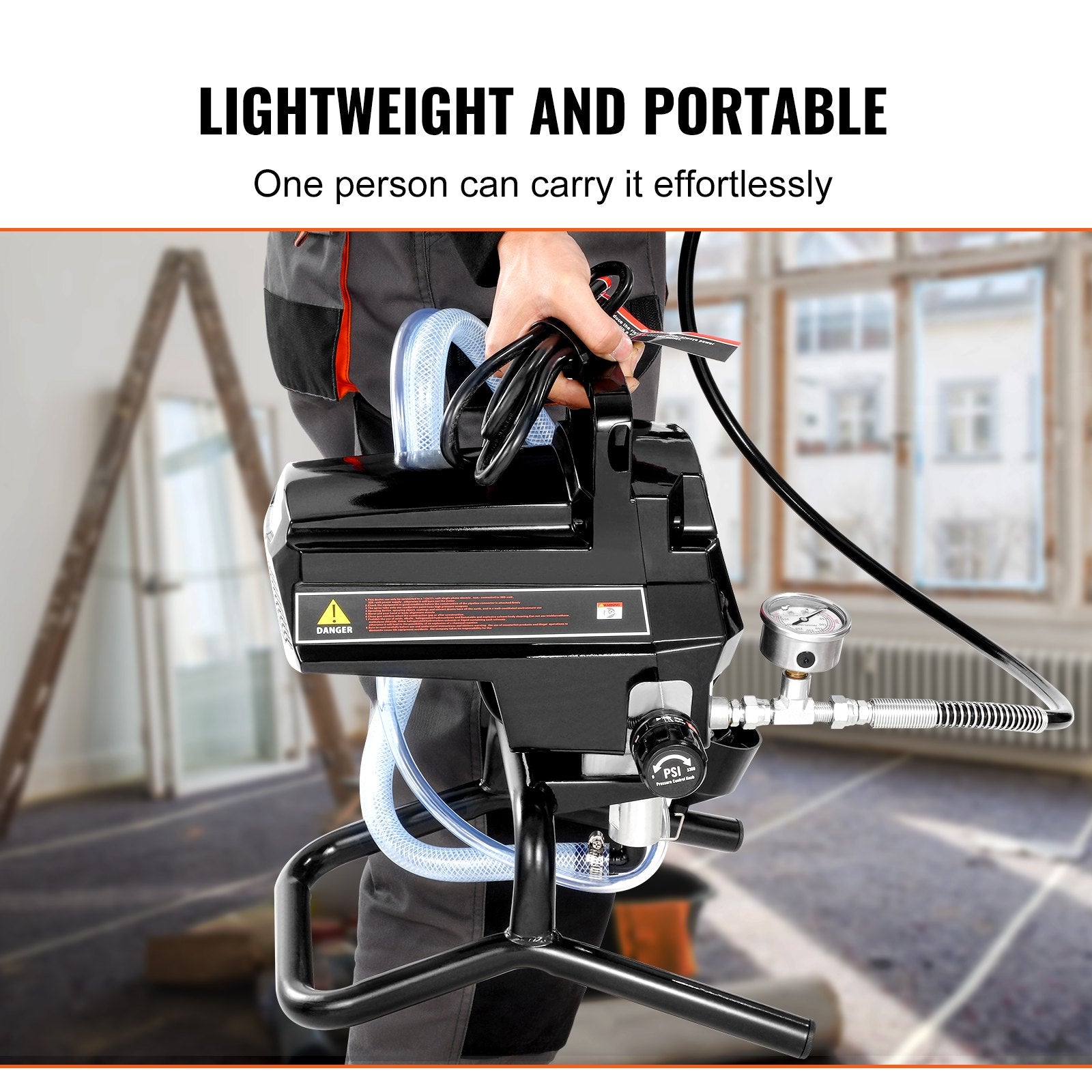 Stand Airless Paint Sprayer, 950W 3000PSI High Efficiency Electric Airless Sprayer, Fine And Even Painting Effect, Handheld Paint Sprayers for Home Interior and Exterior Furniture and Fences