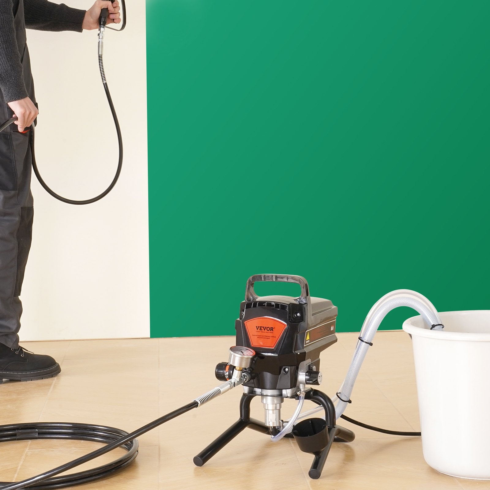 Stand Airless Paint Sprayer, 950W 3000PSI High Efficiency Electric Airless Sprayer, Fine And Even Painting Effect, Handheld Paint Sprayers for Home Interior and Exterior Furniture and Fences