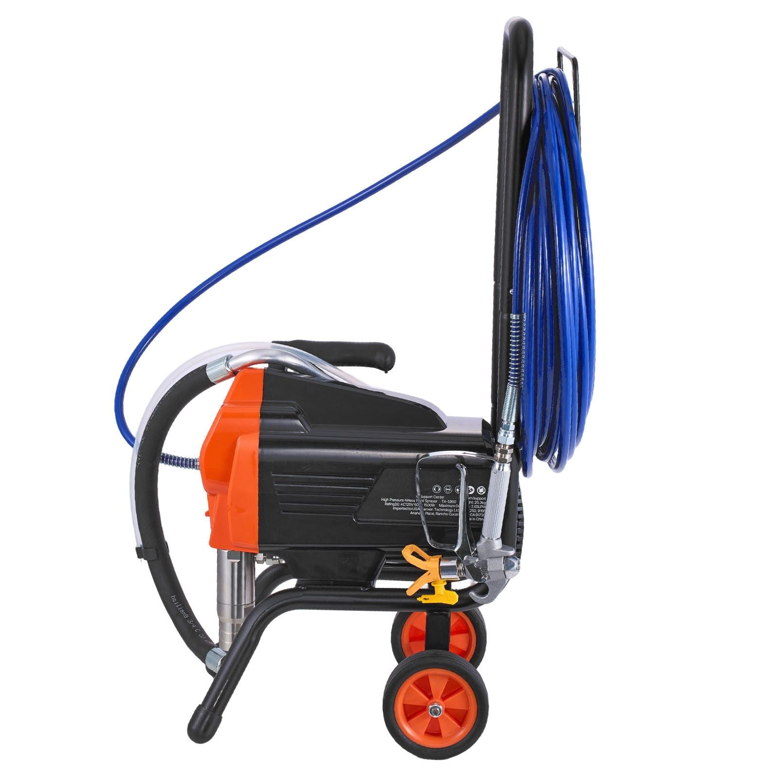 Stand Airless Paint Sprayer, 1500W, 3300PSI High Pressure Airless Sprayer with Cart, Cleaning Brush, Hose, Extension Rod, Nozzles, Electric Spray Paint Machine for Large Apartments, Buildings