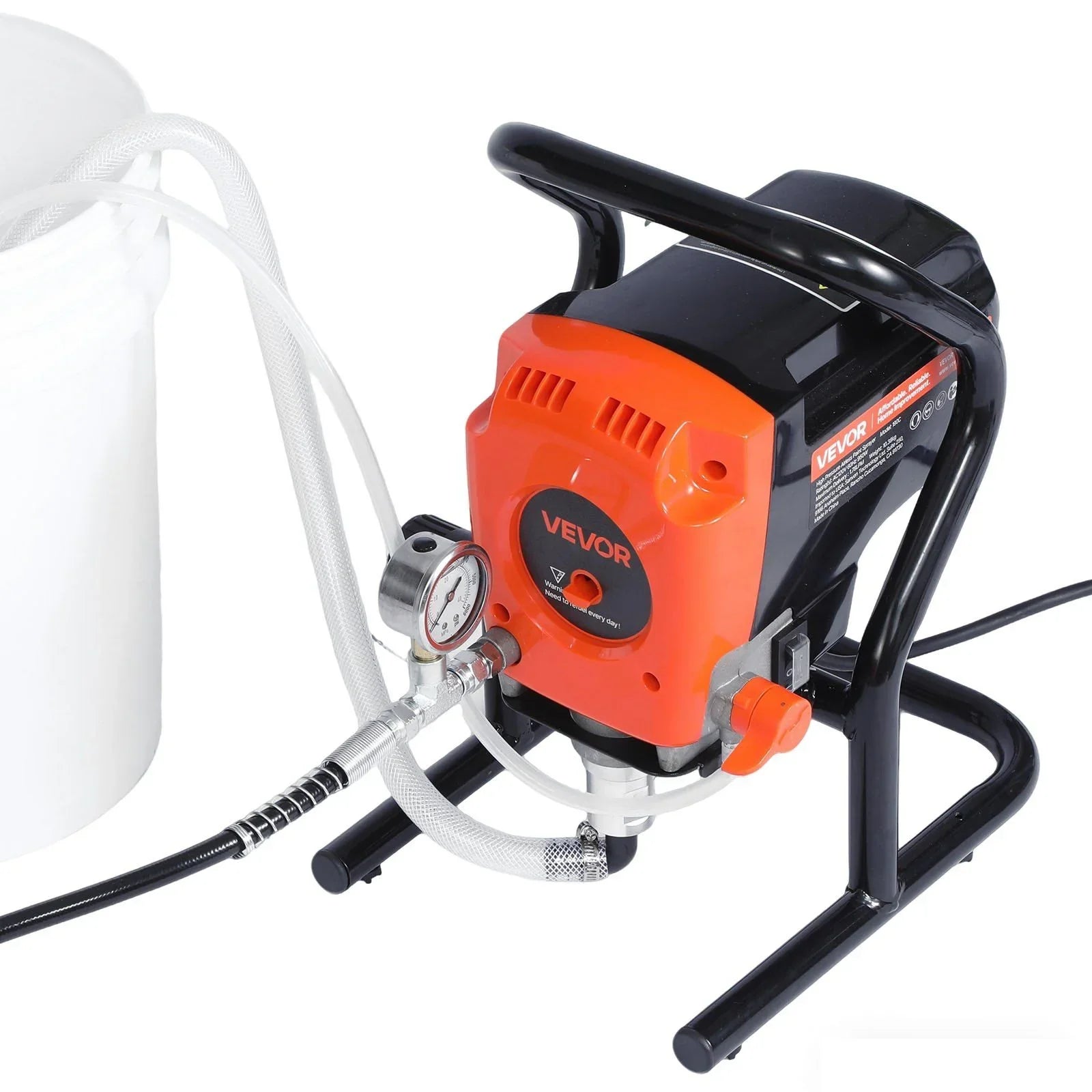 Stand Airless Paint Sprayer, 900W, 3300PSI High Pressure Airless Sprayer, Cleaning Brush, Hose, Extension Rod, Nozzles, Electric Spray Paint Machine for Interior or Exterior of House, Fence