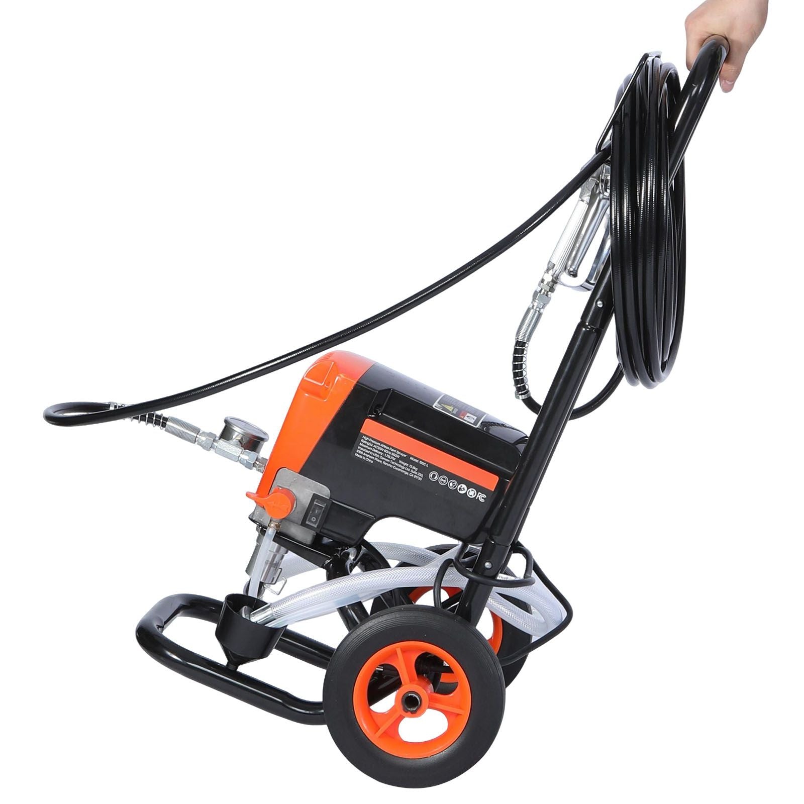 950W Airless Paint Sprayer 3300 PSI Electric Paint Gun with Cart & Hose