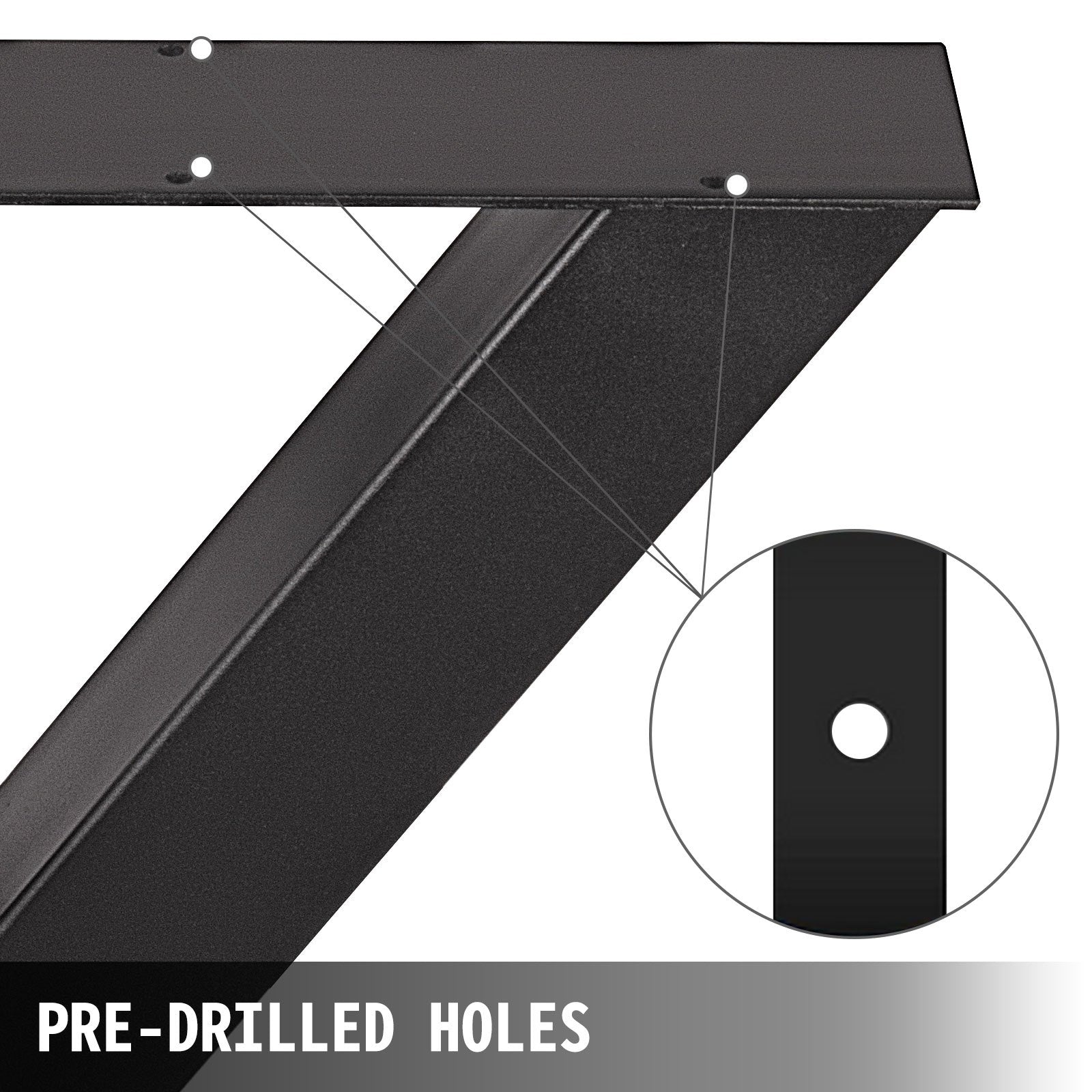 VEVOR Set of 2 Steel Table Legs, 16'Height 15'Wide Dining Table Legs, Heavy Duty 3.1