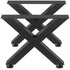 VEVOR Set of 2 Steel Table Legs, 16'Height 15'Wide Dining Table Legs, Heavy Duty 3.1" Square Box Section X Frame Table Legs, 16x15x3.1 Inch Black Color Industrial Country Style Metal Dining Legs