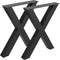 Set of 2 Steel Table Legs, 72cm Height 79cm Wide Dining Table Legs, Heavy Duty 7.9cm Square Box Section X Frame Table Legs,72x79x7.9 cm Black Color Industrial Country Style Metal Dining Leg