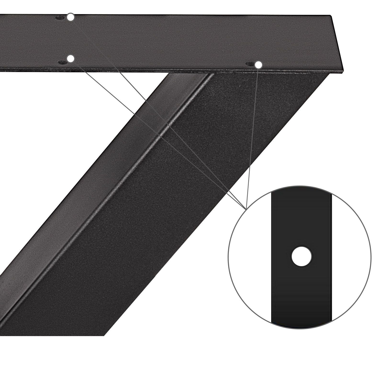 Set of 2 Steel Table Legs, 72cm Height 79cm Wide Dining Table Legs, Heavy Duty 7.9cm Square Box Section X Frame Table Legs,72x79x7.9 cm Black Color Industrial Country Style Metal Dining Leg
