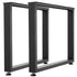 2PCS Heavy Duty Steel Table Legs 750x900mm Square Frame Black 1000kg