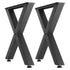Table Legs, 750 x 760 mm (HxW) W Steel Furniture Legs, Modular Design, Easy Assembly, 1000 kg Max Load Heavy Duty, for Home Office Desk, Coffee Dinner Bar Tables, Workbench,2 PCS, X Frame, Black