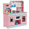 Kitchen Playset Kids Pretend Cooking Play Toy 24 Piece Accessories Pink