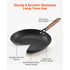 Cast Iron Skillet, 3-Piece Frying Pan Set (205, 265, 310 mm), Nonstick Skillets with Detachable Wood Handle, Pre-Seasoned Chef's Pan, Kitchen Cookware for Gas, Electrical, and Induction, Black
