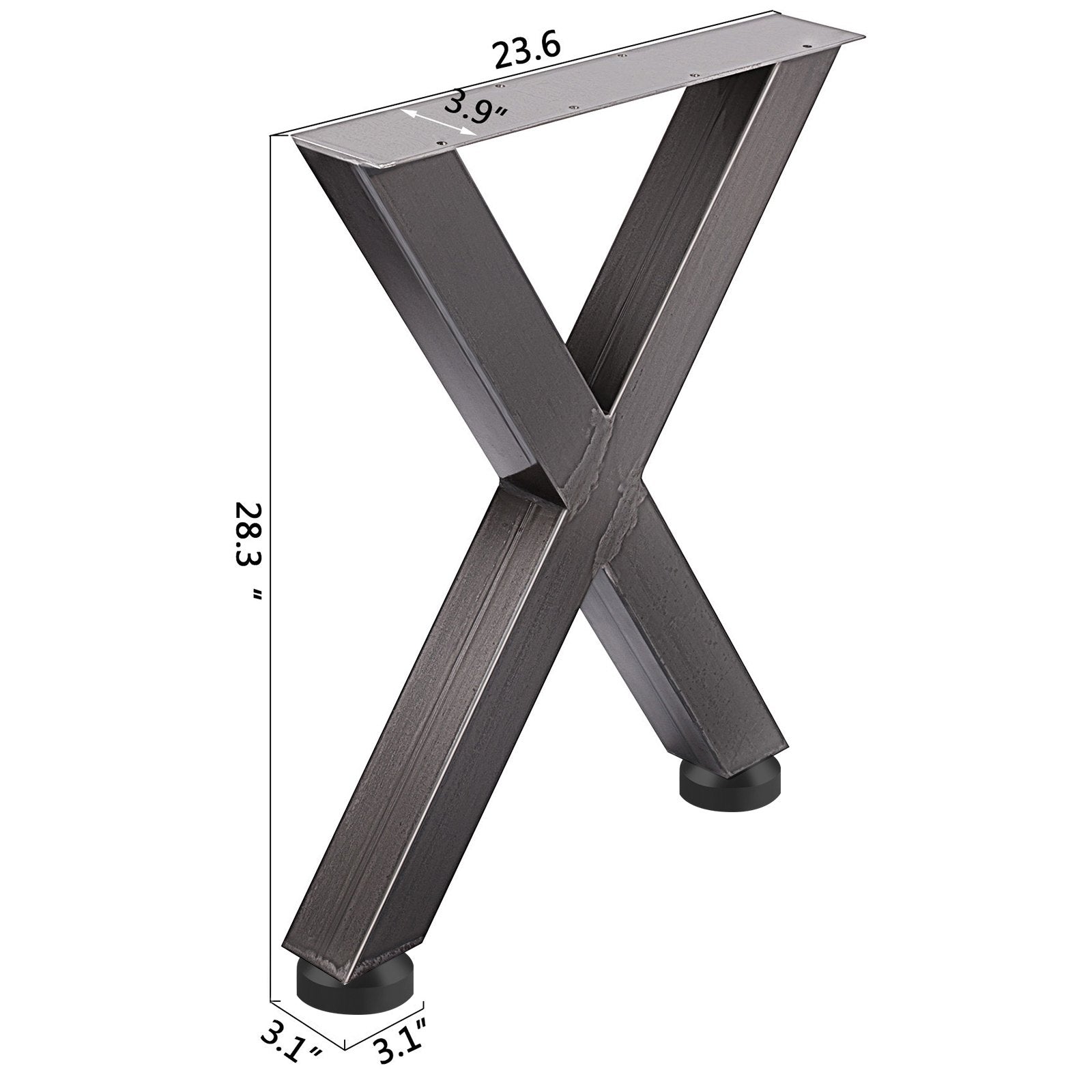 VEVOR Set of 2 Steel Table Legs, 28'Height 24'Wide Dining Table Legs, Heavy Duty 3.1