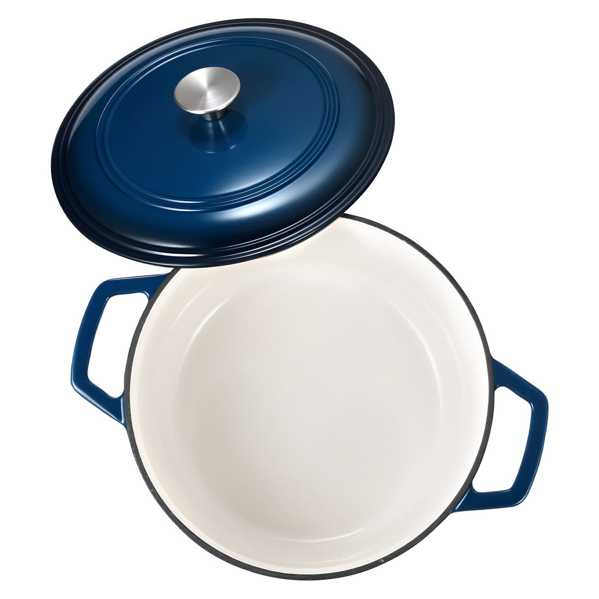 5.7L Enameled Cast Iron Dutch Oven with Lid Induction Oven Safe Blue