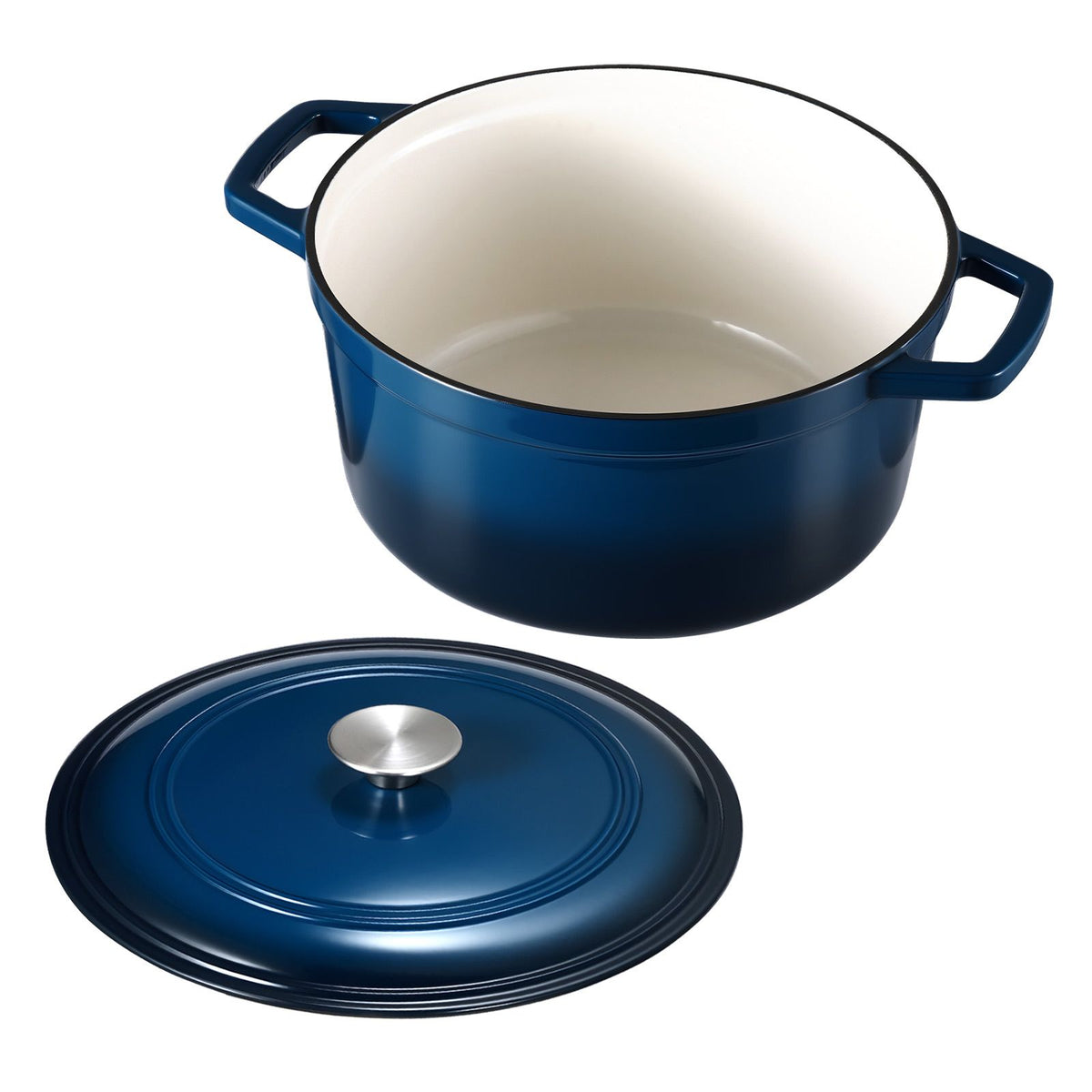 5.7L Enameled Cast Iron Dutch Oven with Lid Induction Oven Safe Blue
