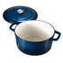 Enameled Cast Iron Dutch Oven, 5.7L Pot with Lid and Dual Handles, Heavy-Duty Durable Cookware Pan, Oven Induction Compatible up to 260 ℃, for Braising, Stews, Roasting, Bread Baking, Blue