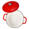 Enameled Cast Iron Dutch Oven, 5.7L Pot with Lid and Dual Handles, Heavy-Duty Durable Cookware Pan, Oven Induction Compatible up to 260 ℃, for Braising, Stews, Roasting, Bread Baking, Red