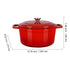 Enameled Cast Iron Dutch Oven, 5.7L Pot with Lid and Dual Handles, Heavy-Duty Durable Cookware Pan, Oven Induction Compatible up to 260 ℃, for Braising, Stews, Roasting, Bread Baking, Red