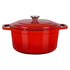 Enameled Cast Iron Dutch Oven, 5.7L Pot with Lid and Dual Handles, Heavy-Duty Durable Cookware Pan, Oven Induction Compatible up to 260 ℃, for Braising, Stews, Roasting, Bread Baking, Red