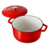 Enameled Cast Iron Dutch Oven, 5.7L Pot with Lid and Dual Handles, Heavy-Duty Durable Cookware Pan, Oven Induction Compatible up to 260 ℃, for Braising, Stews, Roasting, Bread Baking, Red