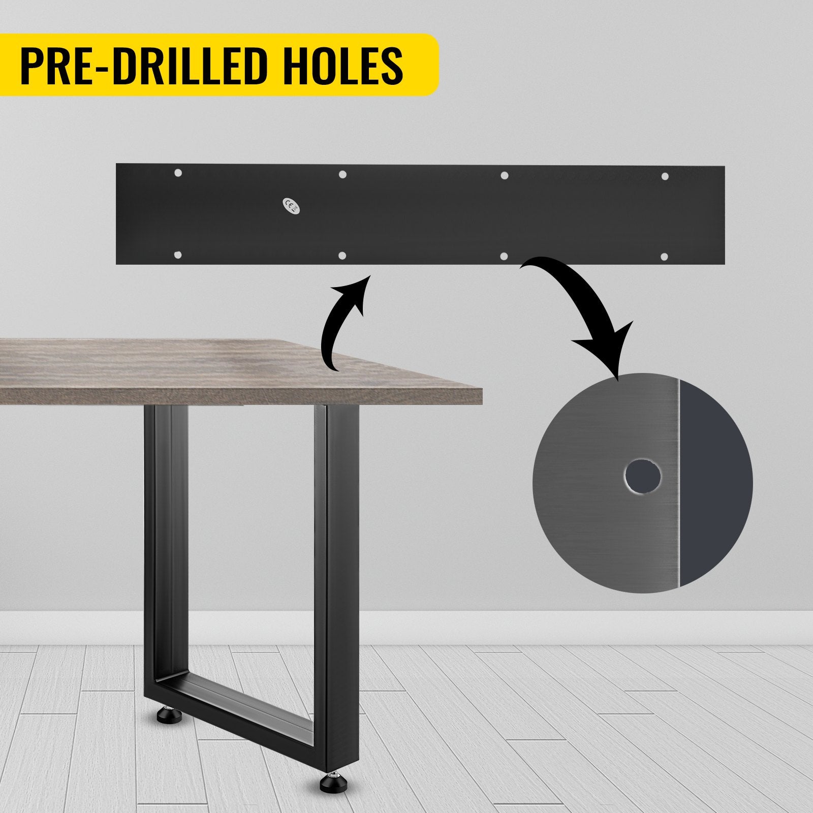 Black Table Legs Frame Metal Dining Table Desk 600X720MM