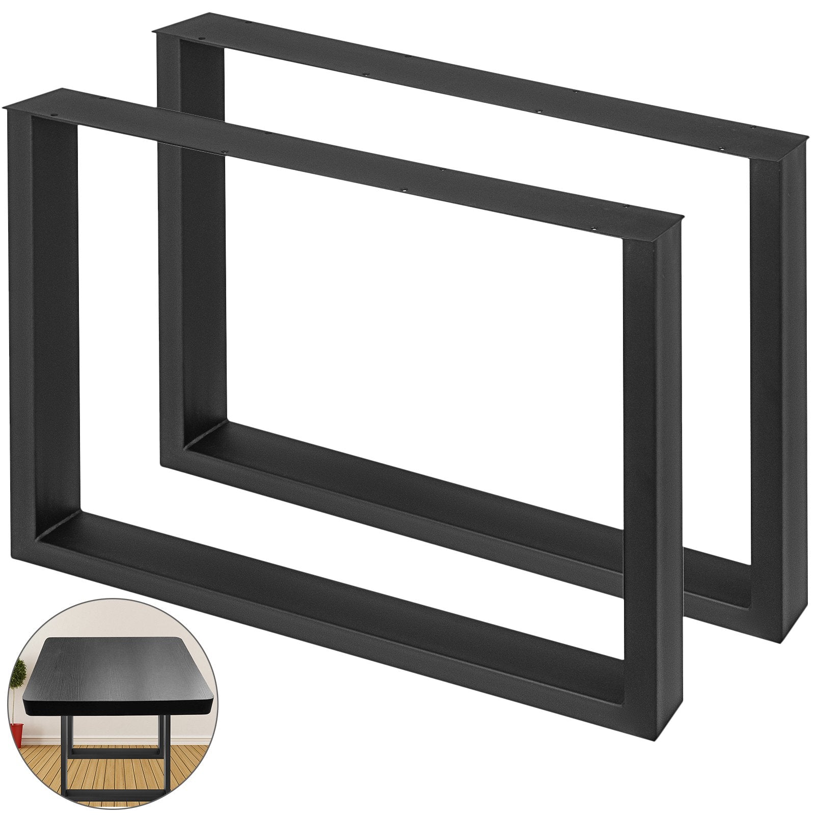 Black Metal Table Legs Set of 2 Steel Table Legs 35x28 Inch Dining Table Legs Office Table Legs Computer Desk Legs Steel Bench Legs Country Style Table Legs DIY Furniture Legs