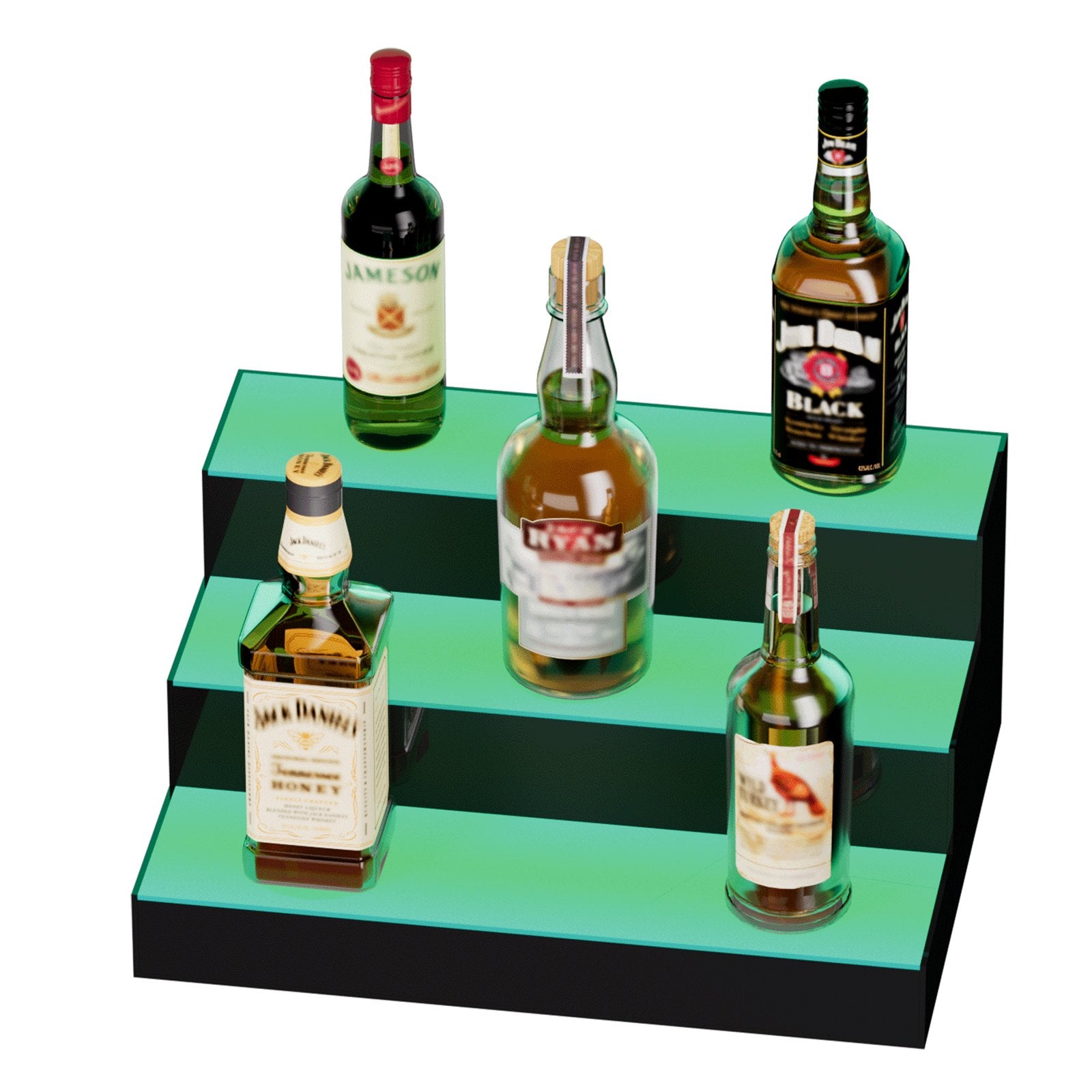 VEVOR LED Lighted Liquor Bottle Display Bar Shelf RF & App Control 406mm 3-Step
