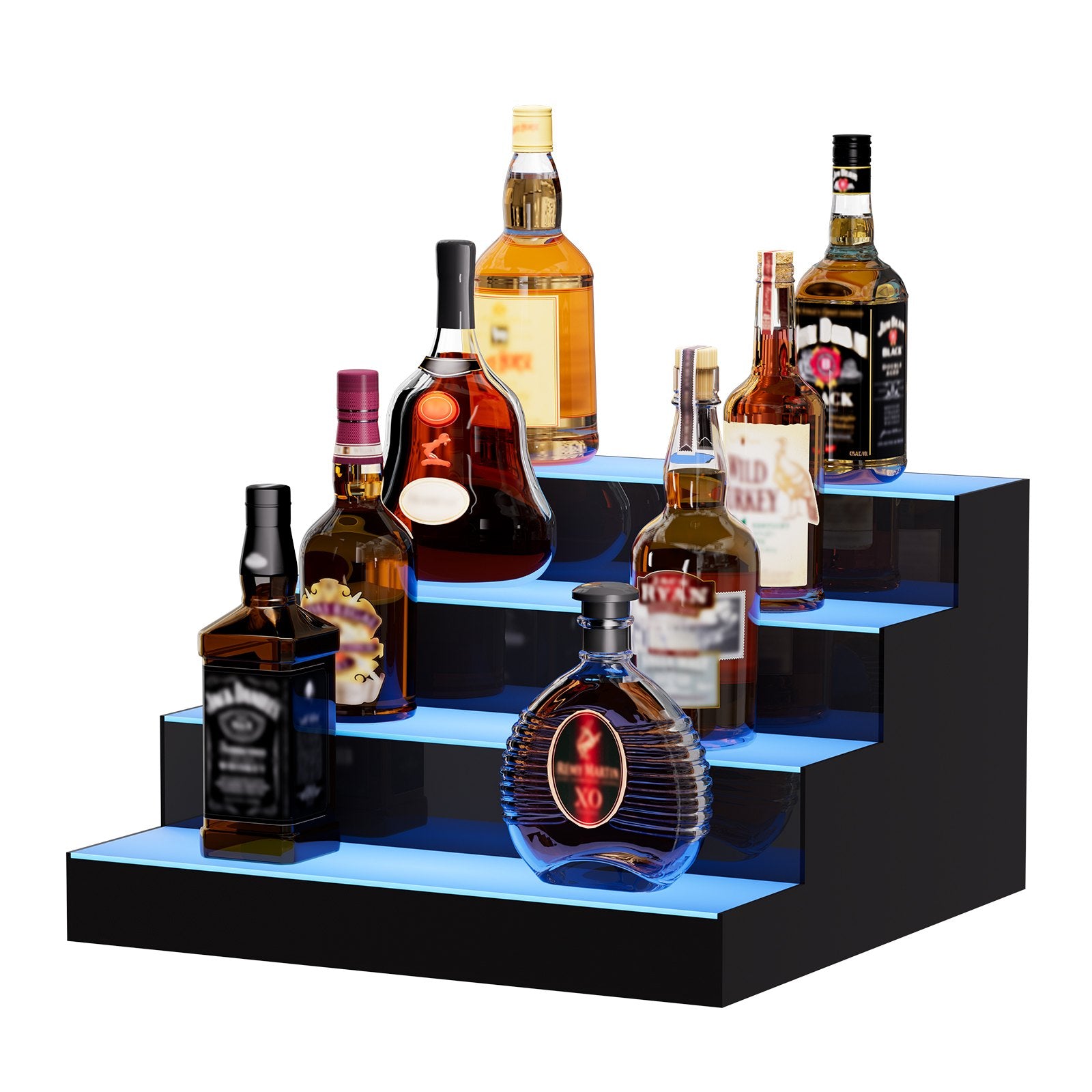 LED Lighted Liquor Bottle Display Bar Shelf RF & App Control 406 mm 4-Step