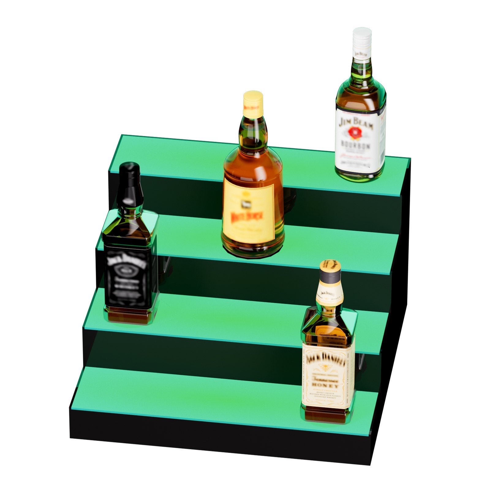 LED Lighted Liquor Bottle Display Bar Shelf RF & App Control 406 mm 4-Step