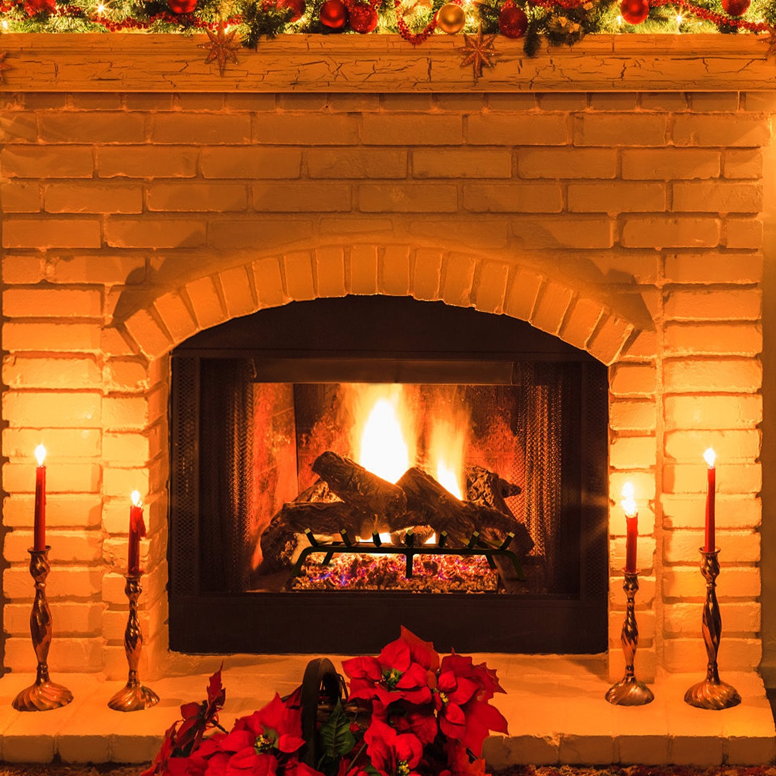 Fireplace Log Grate, 762mm Heavy Duty Fireplace Grate with 6 Support Legs, 19.05mm Solid Powder-coated Steel Bars, Log Firewood Burning Rack Holder for Indoor and Outdoor Fireplace