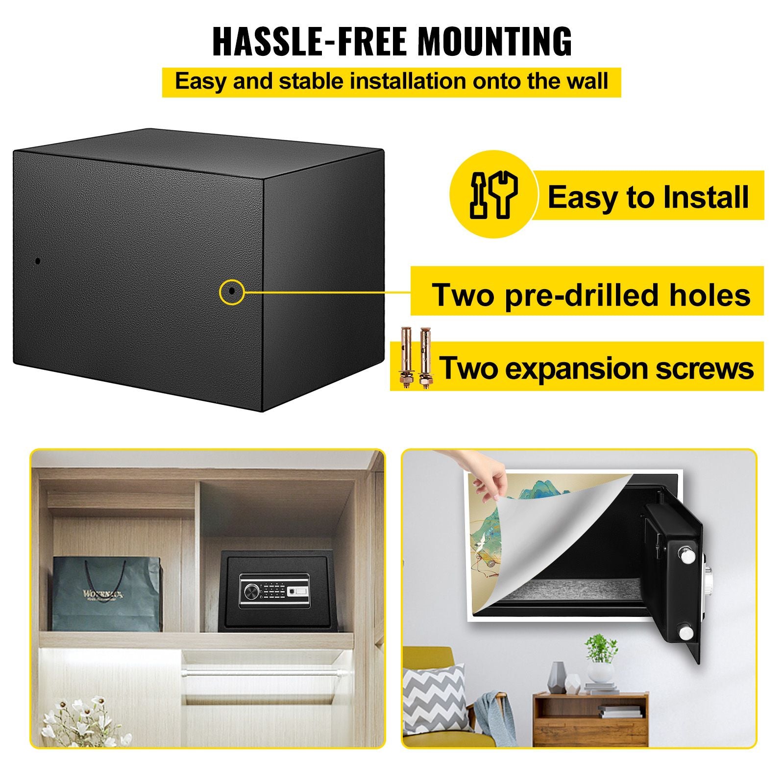 0.8 Cu Ft Fingerprint Safe Box Digital Keypad Money Jewelry Security