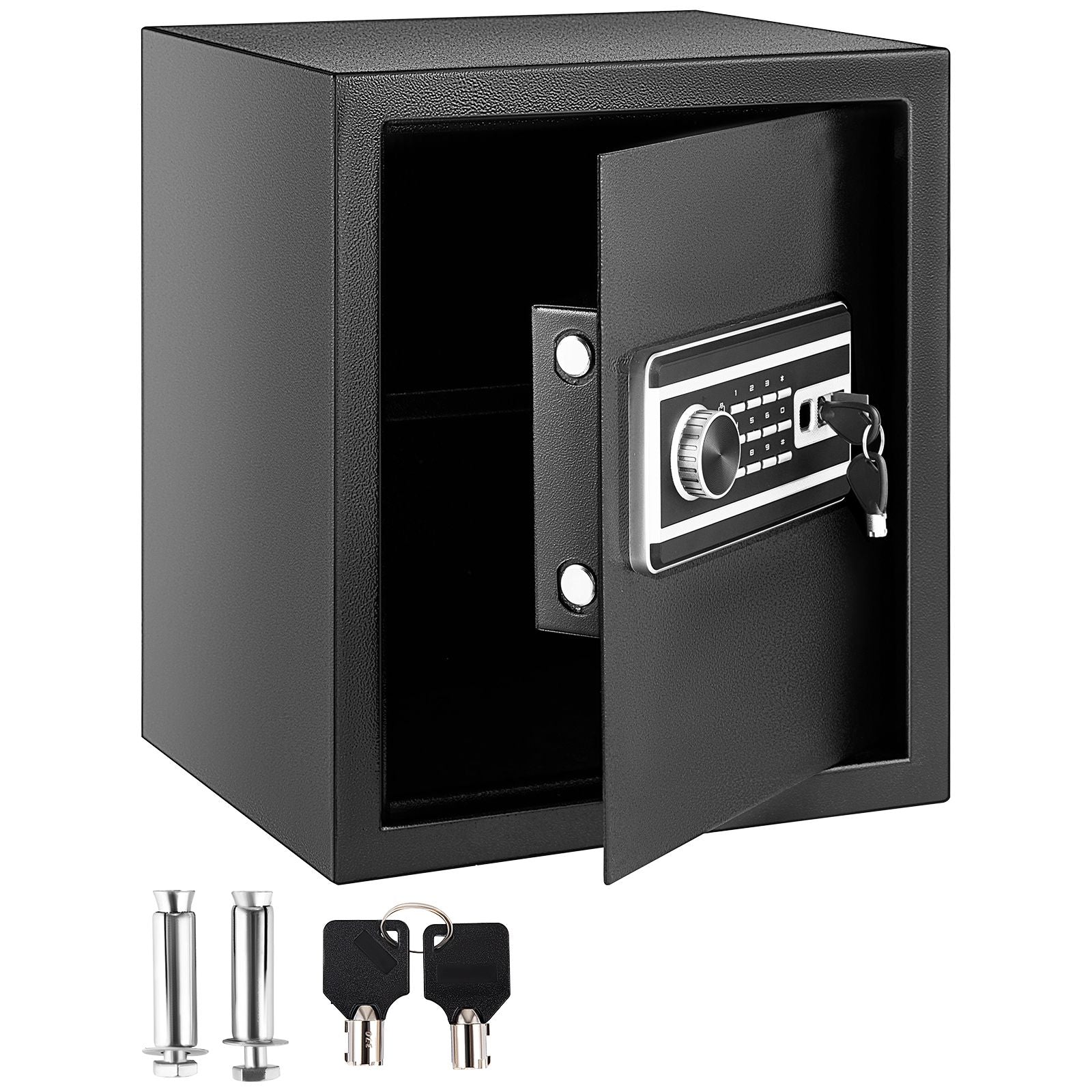 Safe Box, 1.7 CU.FT Fingerprint Safe Box for Money with 2 Keys & Digital Keypad, Q235 Steel Safe Box for Storing Cash, Jewelry, Pistols, Documents, Watches in Home & Office & Hotel