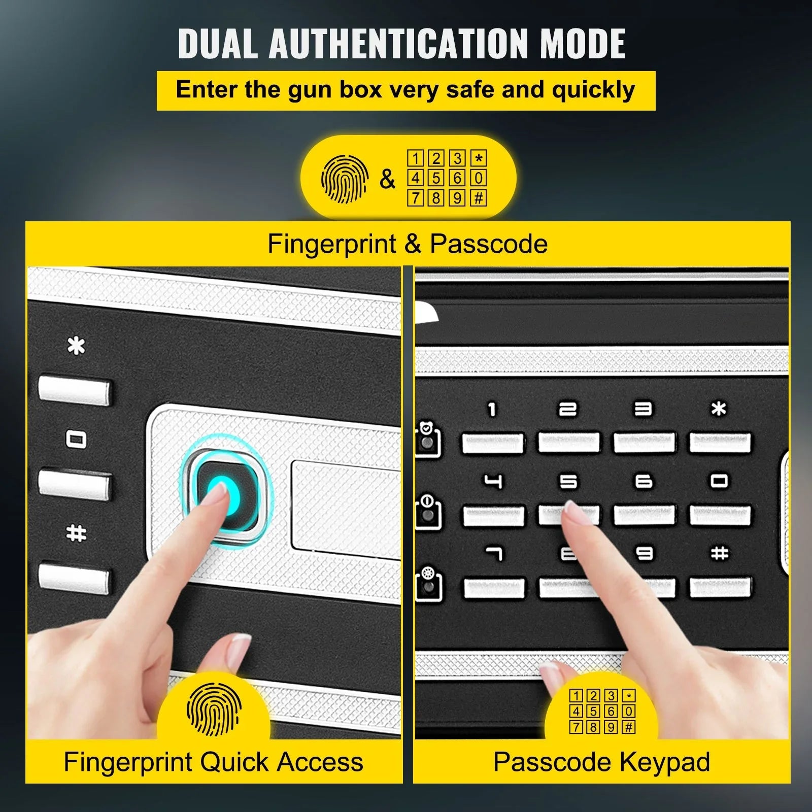 Safe Box, 1.7 CU.FT Fingerprint Safe Box for Money with 2 Keys & Digital Keypad, Q235 Steel Safe Box for Storing Cash, Jewelry, Pistols, Documents, Watches in Home & Office & Hotel